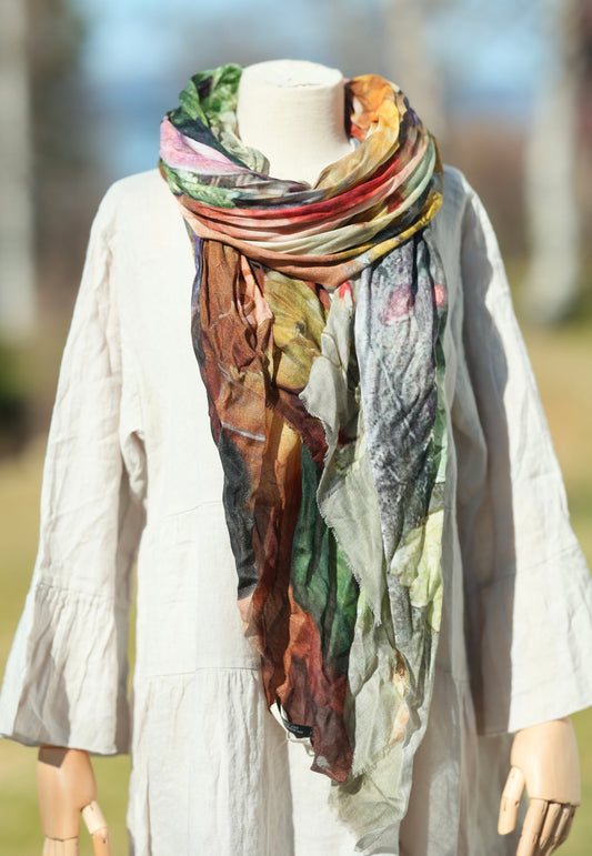 Cashmere Printed Scarf - Fruit&Flowers