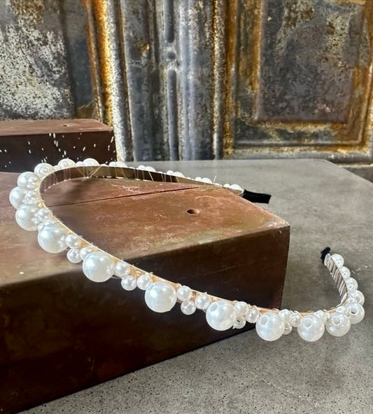 Single Pearl Headband - White