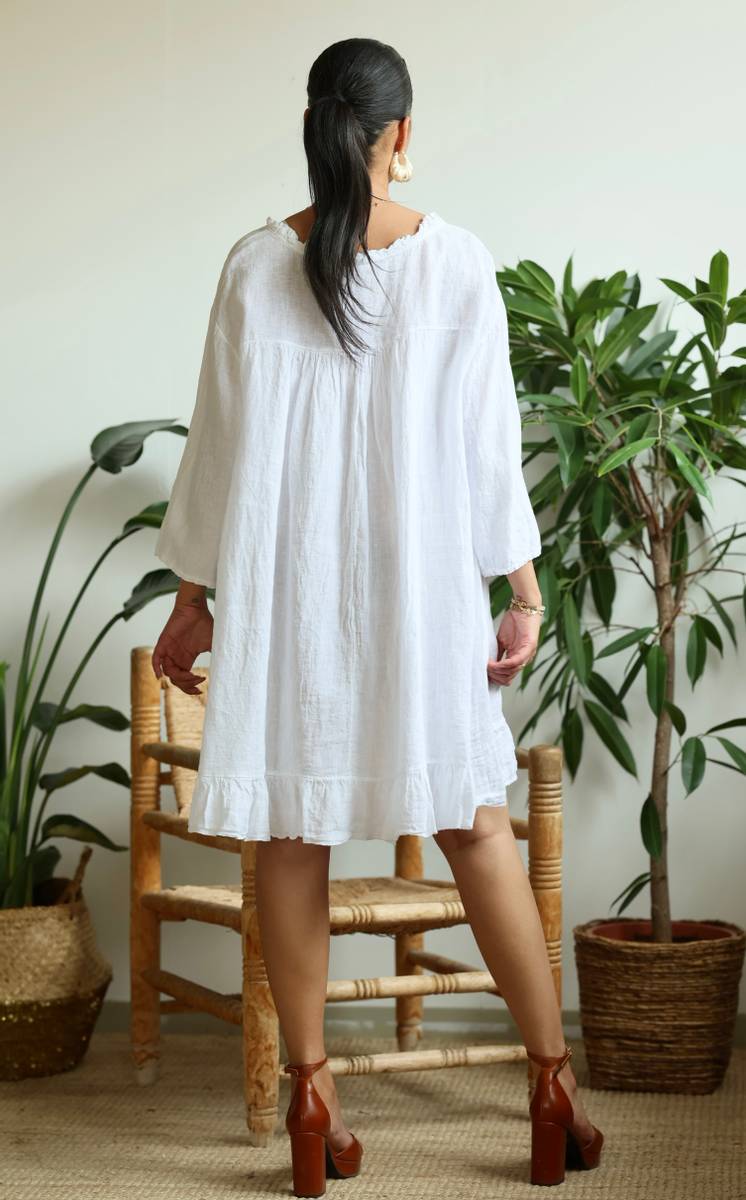 Linnea Linen Dress - White