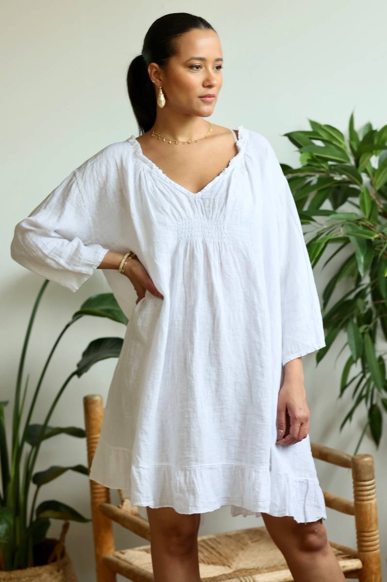 Linnea Linen Dress - White