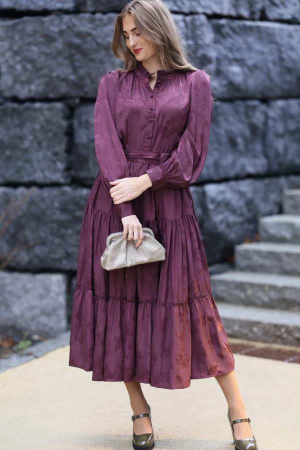 Doris Long Dress - Burgundy