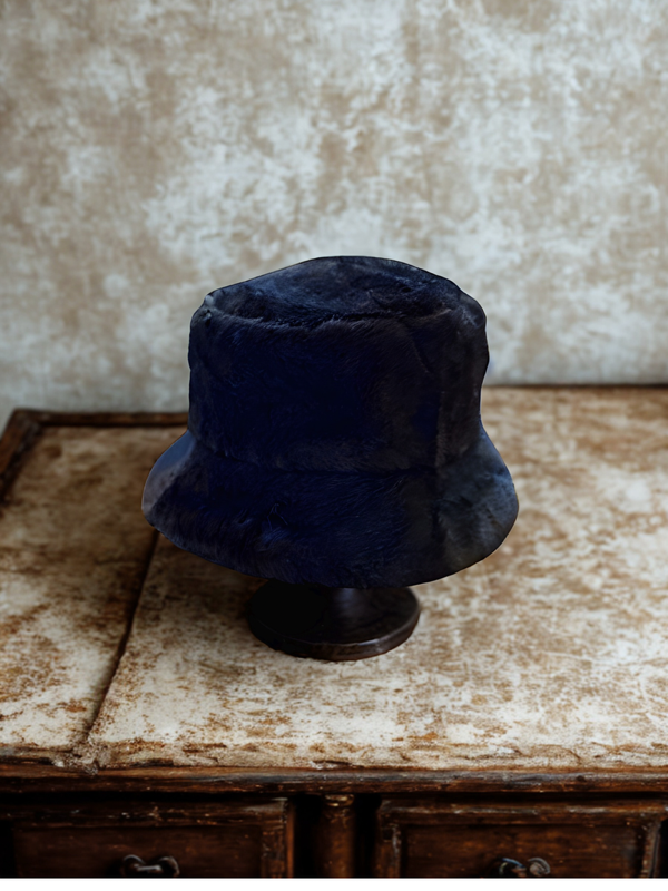 Luxe Fluffy Bucket Hat – Black
