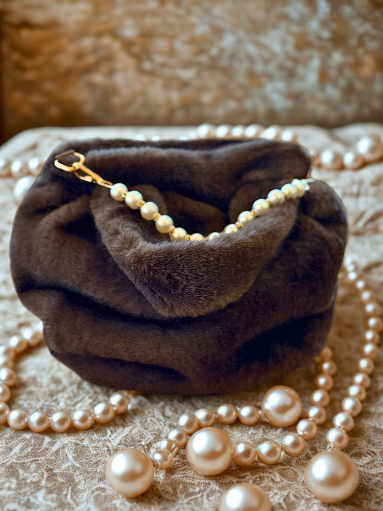 Luxe Fur Bag – Mocca