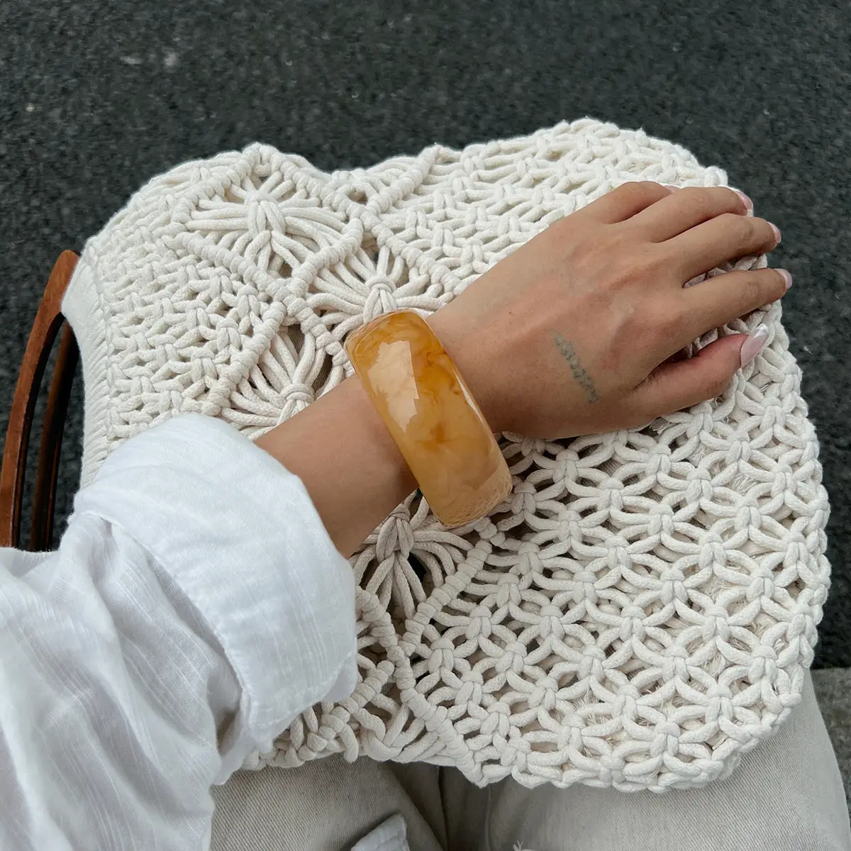 Marble Vintage Bracelet – Milk Tea